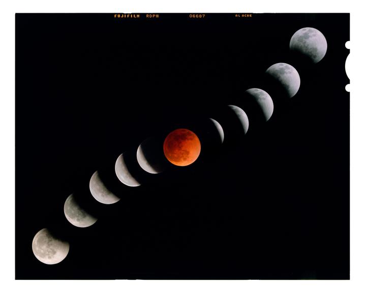 Lunar Eclipse Multi-Exposure on 4x5 (Modded Nikon F5 / Provia 100f)