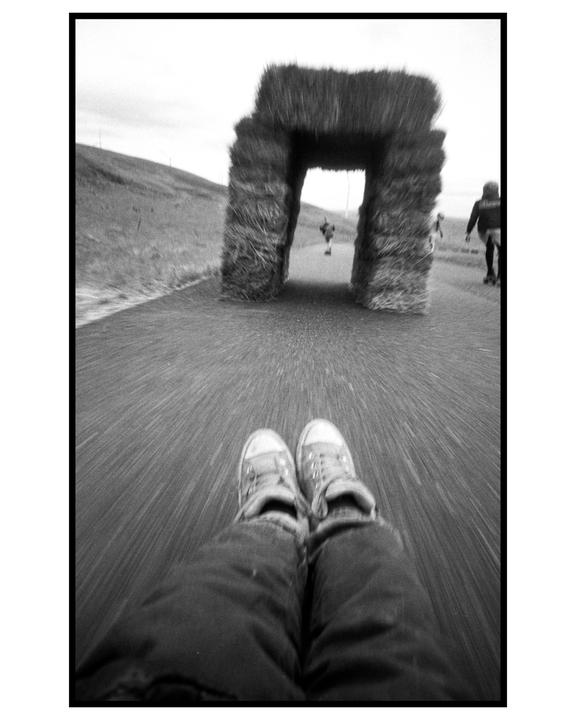 Street luge self portrait (Leica iiif/Midnight Camera Repair B23, Canon 25/3.5, Fomapan 400)