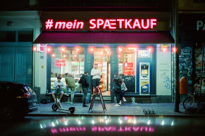 Cinestill 800T in Berlin. Shot on a Canon F-1