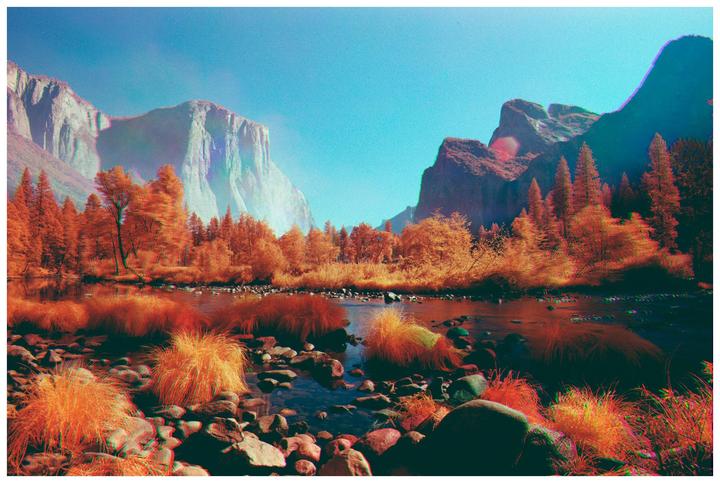 Fire in the Valley (Trichrome - Nikon FE/20mm f3.5/Rollei IR)