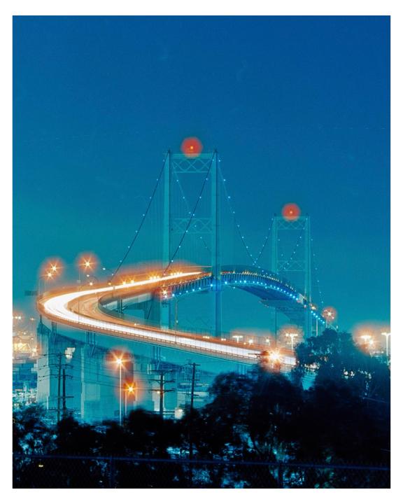 Vincent Thomas Bridge / Mamiya 646 Super / 150mm f4 / CineStill 800t