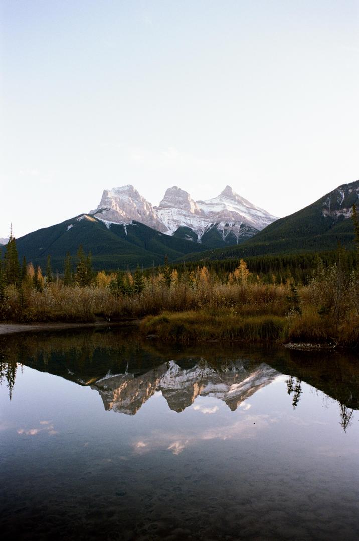 The Three Sisters. Canmore, Alberta, Canada. [Minolta SRT-202, 28mm f/ 3.5, Portra 160], shot on minolta with kodak portra 160