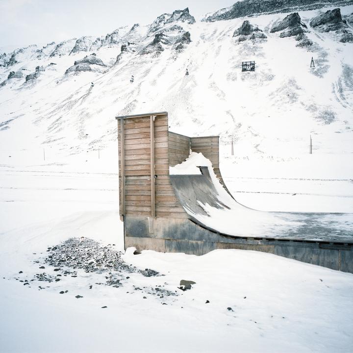 Half-pipe in Svalbard. Mamiya 6mf, 50mm, Portra 160.