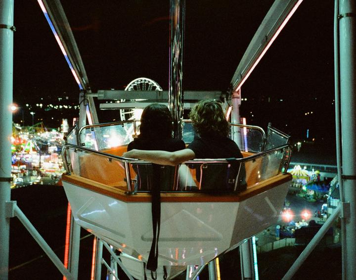 Sweethearts Together [Cinestill 800T, Olympus XA1]