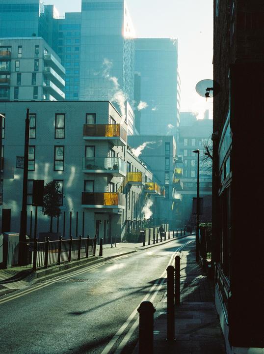 East London Morning [Pentax 6x7, 105mm, Cinestill 800t]