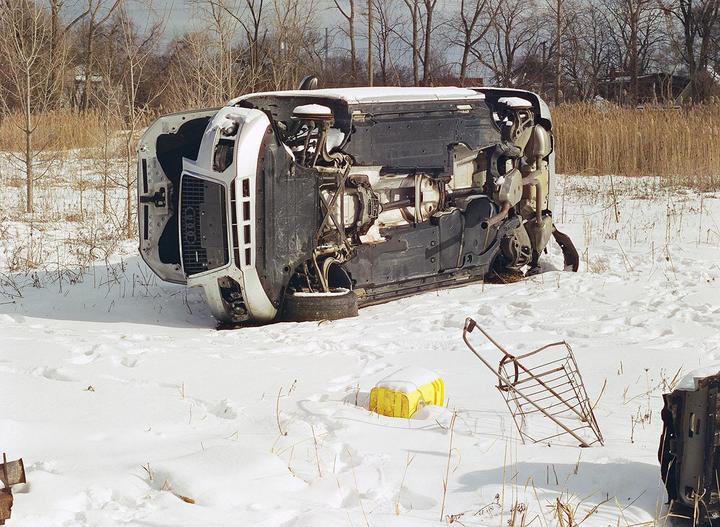 Stolen Car in Detroit | Pentax 645, Pentax 67 105 f/2.4, Cinestill 400D