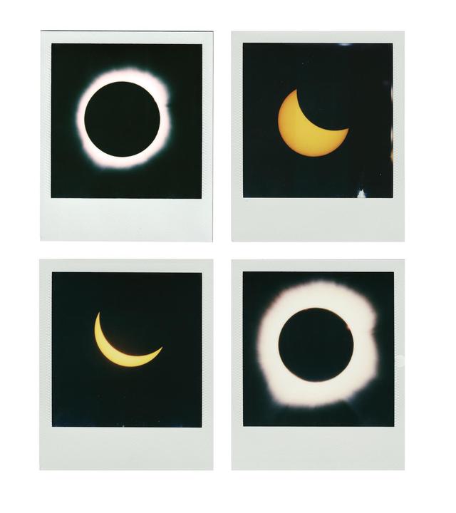 Solar eclipse Collage, SX70, Celestron C5, Polaroid 600 film