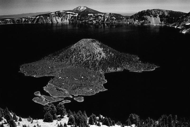 Crater Lake | Canon AE-1 50mm f1.8 (I think) w/ red filter | Ilford Delta 100