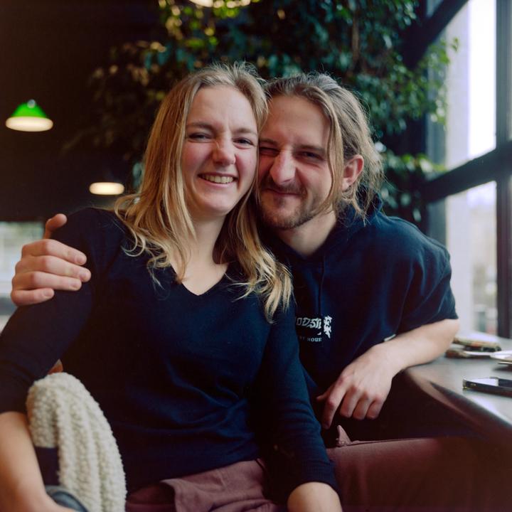 Strangers in a Cafe. Rolleiflex 3.5f/Portra 160.
