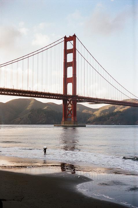 Golden Gate Bridge at Golden Hour - Portra 400, Leica M4-2