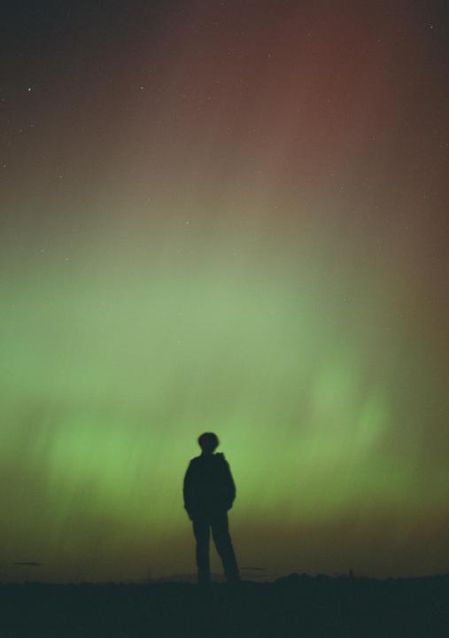 Aurora over Bonneville salt flats, Utah — Mamiya 645pro, 80mm 2.8, Portra 800 pushed +1