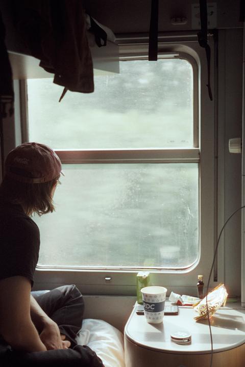 Morning on the night train. Pentax Spotmatic. Cinestill 400D. Helios 44-2.