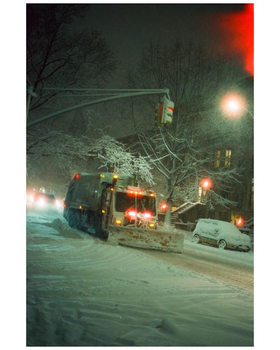 Roads cleared cars entombed/ Nikon F/ 35mm 1.4 ais/ Cinestill 800T