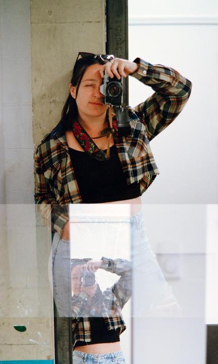 Happy accident with overlapping frames and a mirror selfie [Olympus OM-10, 50mm 1.8, Lomo 400]