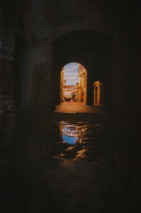 Reflections in an Italian city - Nikon F3, 28mm F2.8 Kodak Gold 200