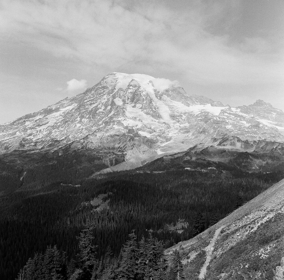 Mt.Rainier [Mamiya C220, 65mm f/3.5, Cinestill BWXX], shot on mamiya c220 with cinestill bwxx