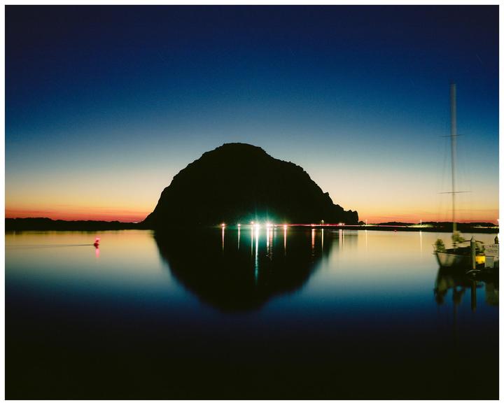 Morro Rock at blue hour, Mamiya 7, Portra 400, 5 min exposure