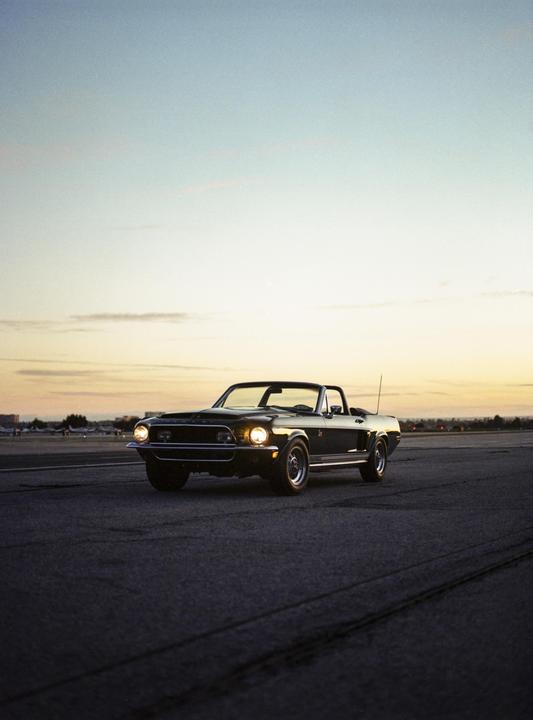 old Mustang at the airport [Pentax 645n / Gold 200]