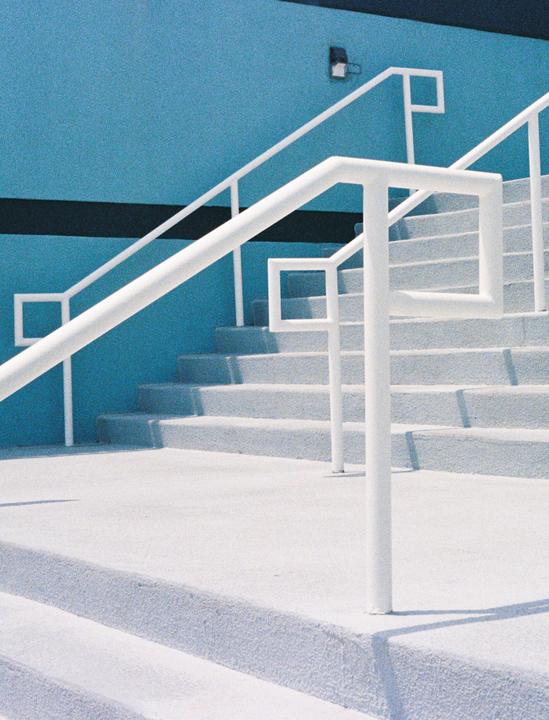 A Stairway [Olympus Pen FV, 38mm f/1.8, Fuji 400 Disposable Film]