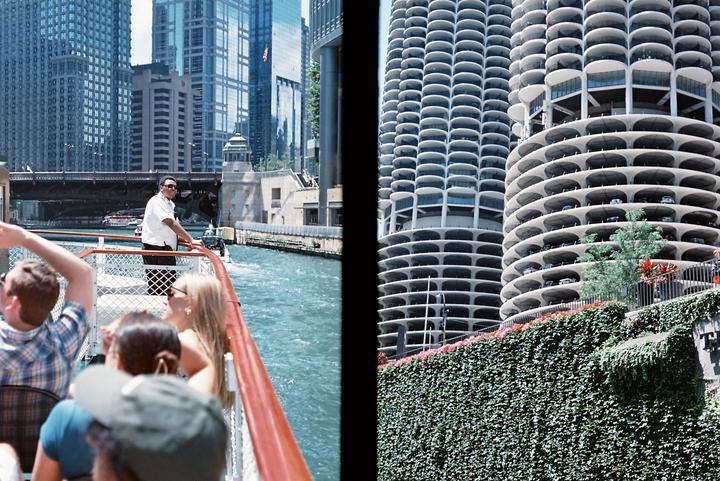 Chicago in half // Olympus Pen F, 38mm f1.8, Elektra 100