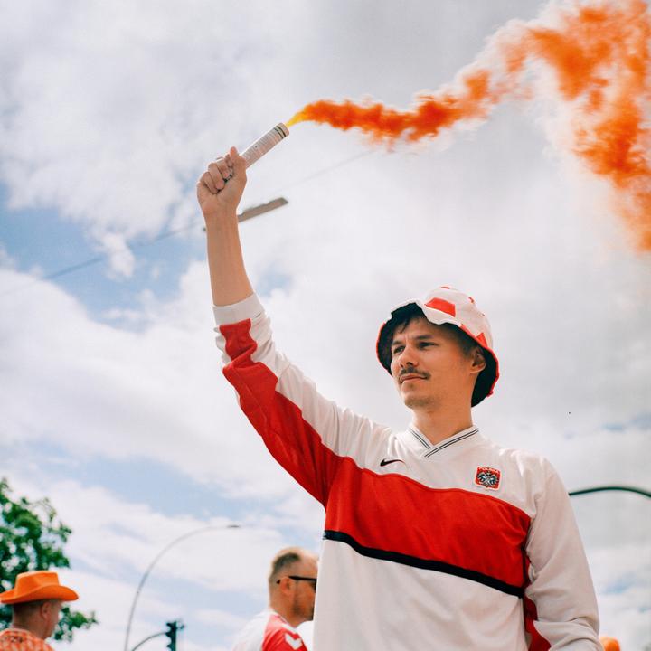 Dutch fans at EURO 2024 [Zenza Bronica S2A, 75mm, Gold 200]