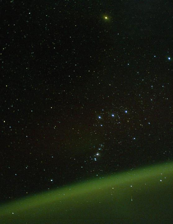 Analog photo of the Orion constellation I captured from the International Space Station
