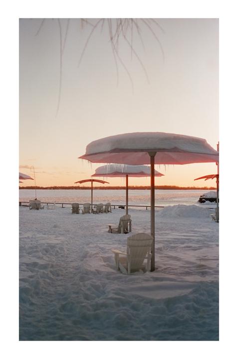 Winter beach [Canon A-1, Canon 35mm f/2, CineStill 800T]