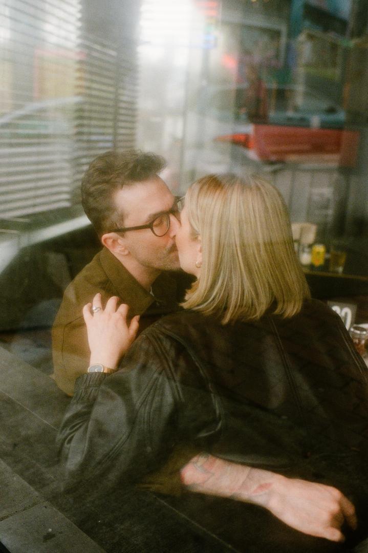 Pizza, Records and ❤️ on film (Nikon F100/Contax G1 and Portra 400/TriX 400), shot on nikon f100 with kodak portra 400