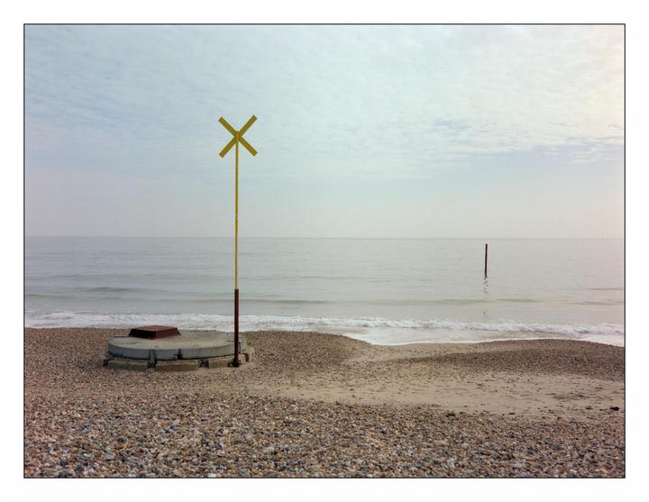 Beach markers [Fuji GS645S, Cinestill 400D]