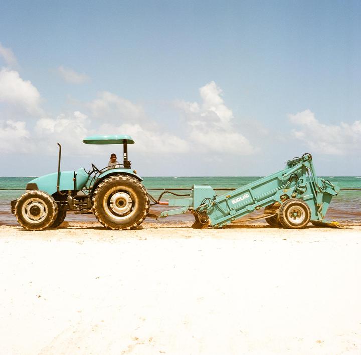 Teal Tractor - Rolleiflex f2.8 - Kodak Gold 200