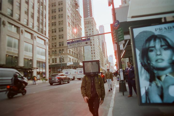 TV head | Olympus OM1n, 24mm f/2.8, cinestill400D