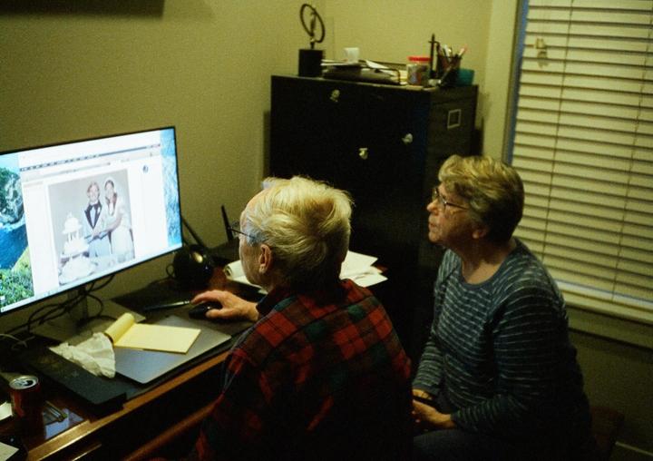 My parents, fifty one years together. Pentax 17 cinestill 800t