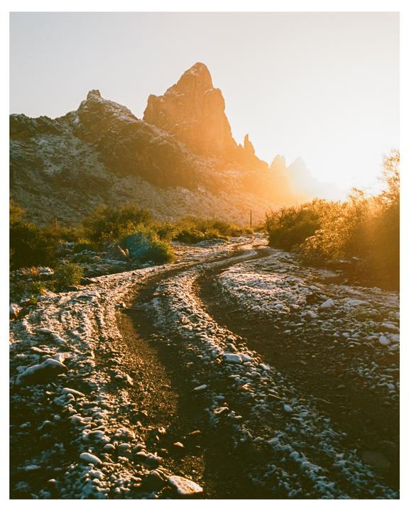 dusting of snow in the sonoran desert | minolta CLE + m-rokkor 40mm | ektar 100