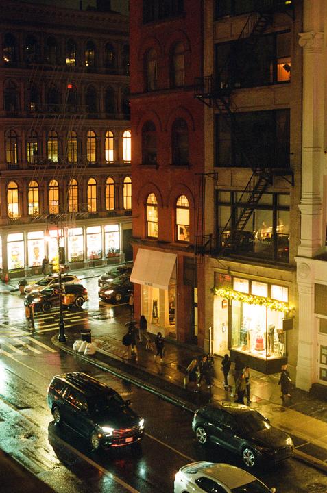 A rainy night in SoHo. Nikon F5, 50mm f 1/4, Portra 800.