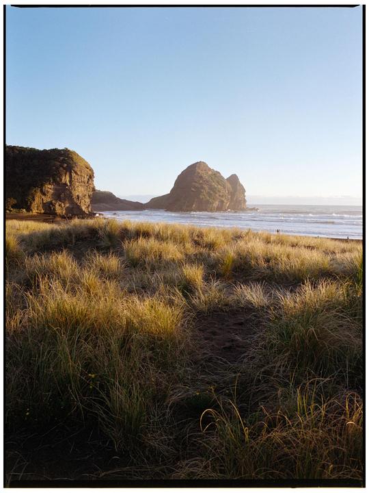 Piha Beach (OC) [Bronica ETRs, 50mm f/2.8, Portra 400]